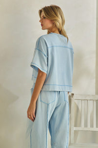 Cropped Boxy Short Sleeve Top - Chandeliers Boutique ny