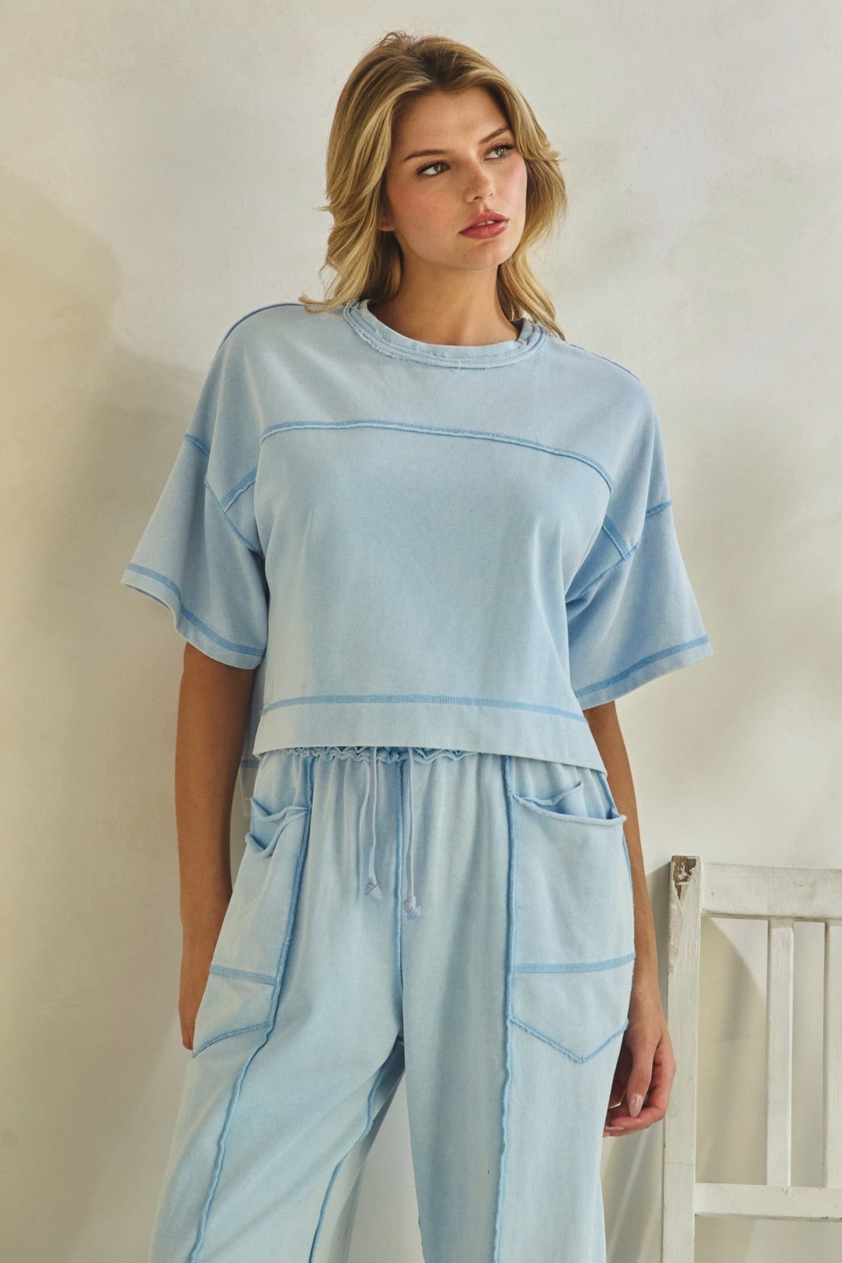 Cropped Boxy Short Sleeve Top - Chandeliers Boutique ny