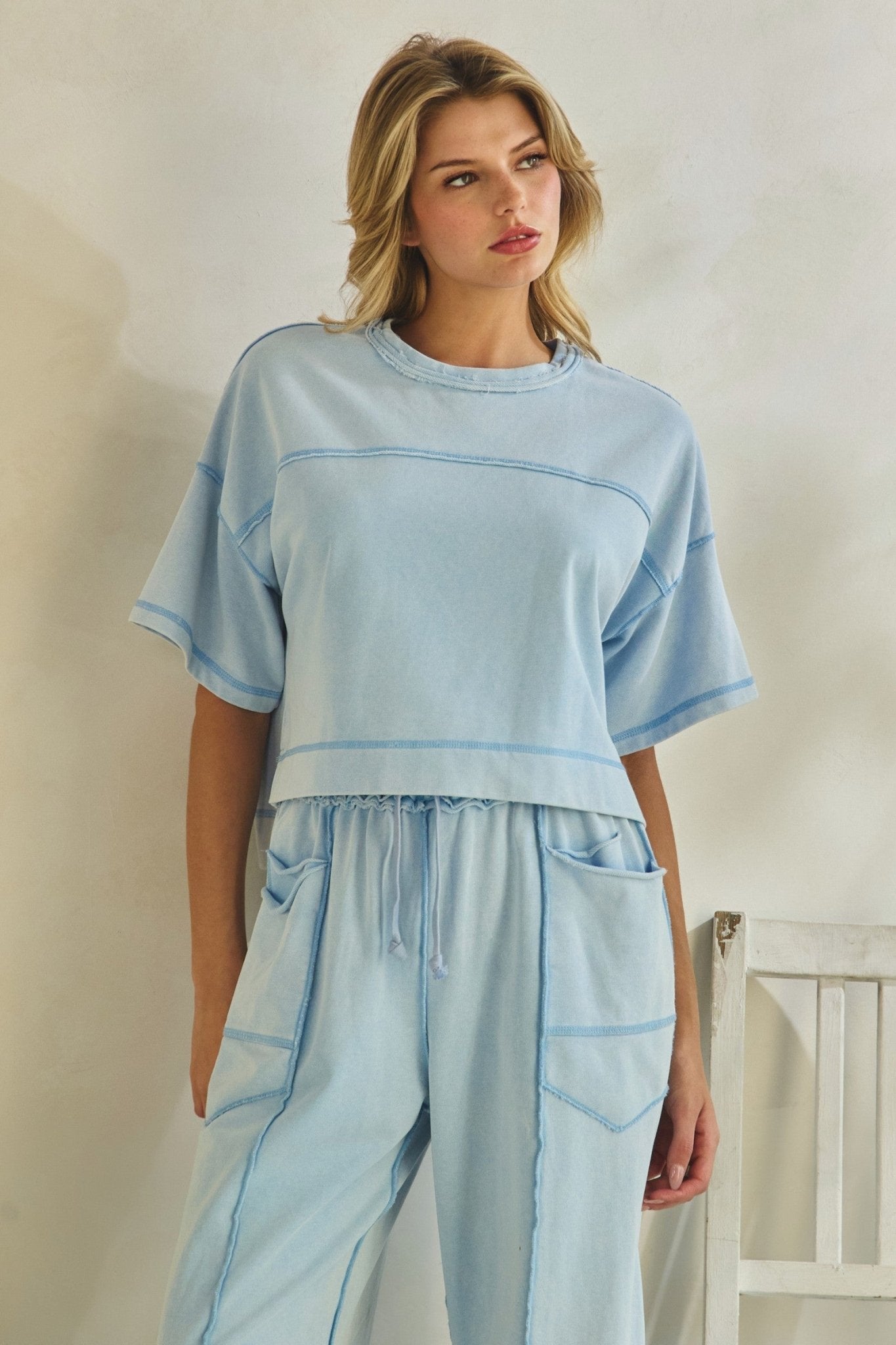 Cropped Boxy Short Sleeve Top - Chandeliers Boutique ny