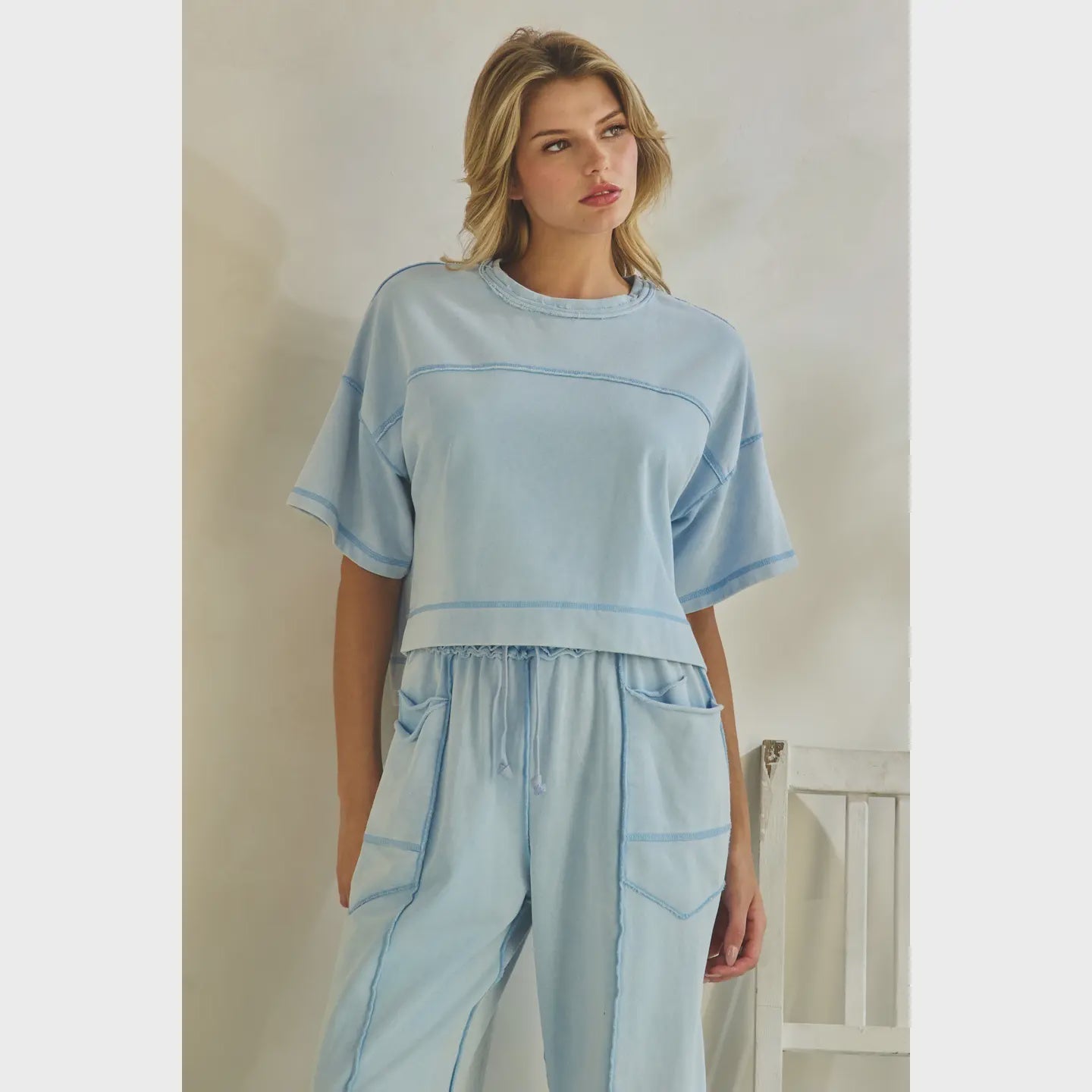 Cropped Boxy Short Sleeve Top - Chandeliers Boutique ny