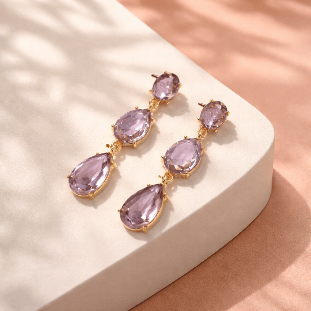Crystal 3 Drop Earrings - Chandeliers Boutique ny