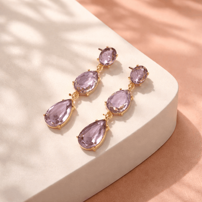 Crystal 3 Drop Earrings - Chandeliers Boutique ny