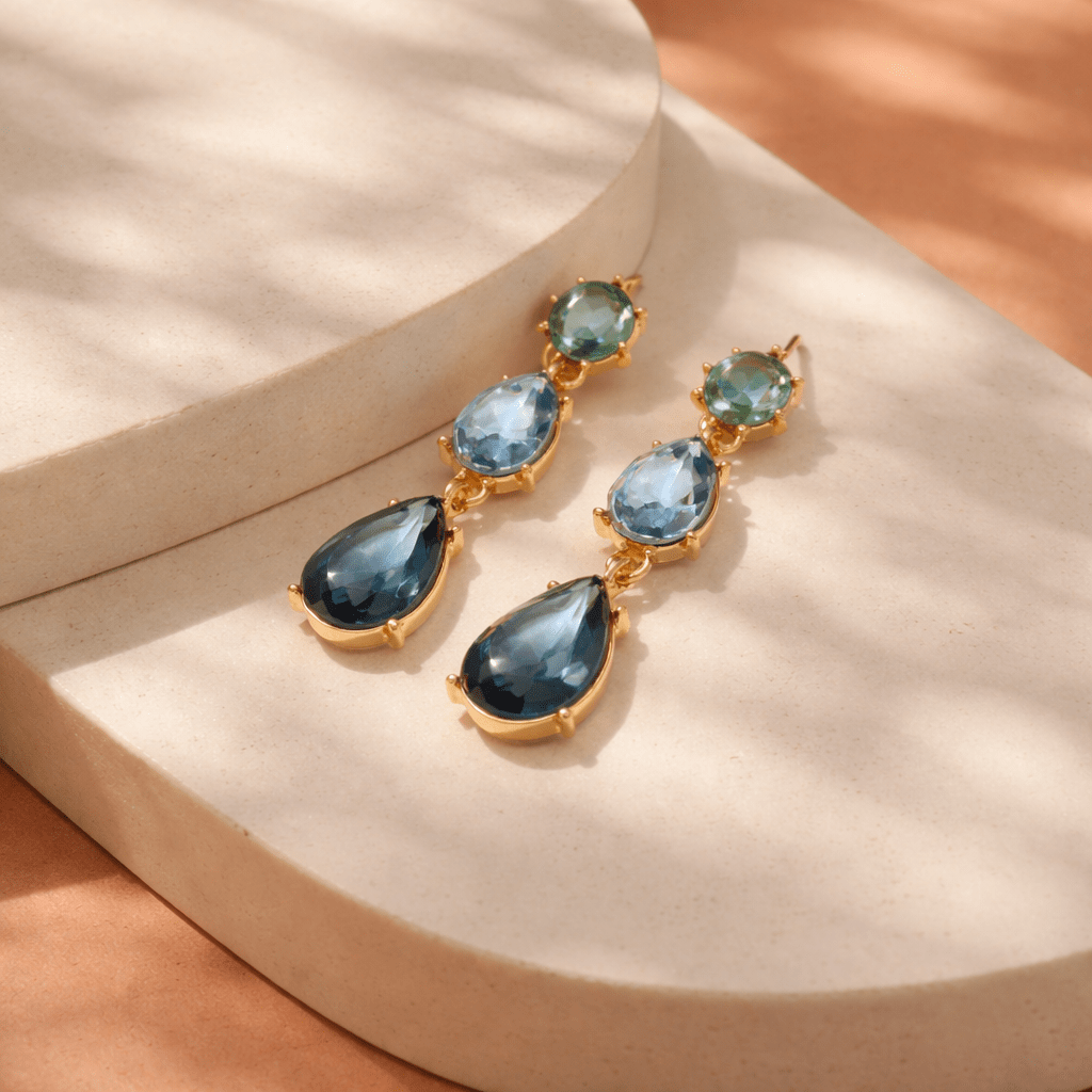 Crystal 3 Drop Earrings - Chandeliers Boutique ny