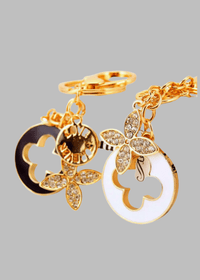 CZ Four Leaf Clover Key Ring - Chandeliers Boutique ny