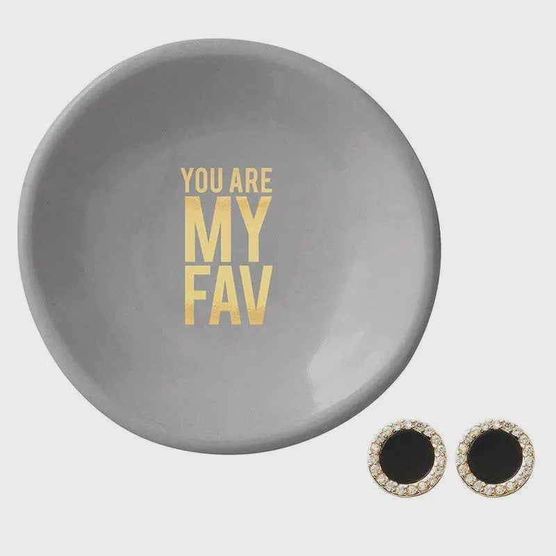Ceramic Ring Dish & Earrings - You Are My Fav