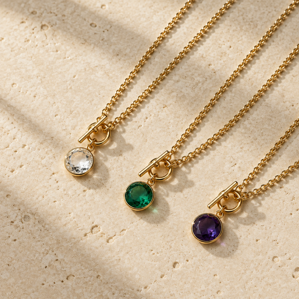 Pretty Crystal Toggle Necklace