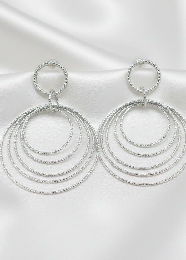 Diamond Cut Multi Circle Drop Earrings - Chandeliers Boutique ny