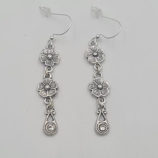 Double Flower Earrings - Chandeliers Boutique ny