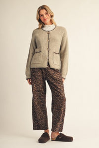 Gold Button 2 Pocket Cardigan