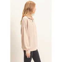 Ribbed Knit Half-zip Pullover