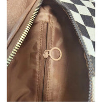 Canvas Checked Bum Bag Crossbody W Pouch