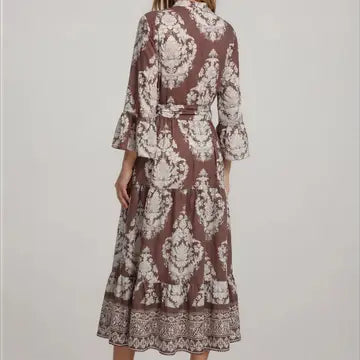Belted Maxi Dress-Cream Mousse