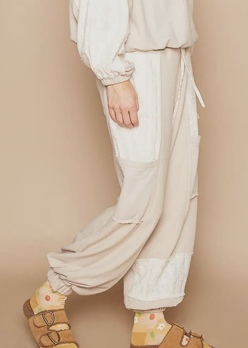 Elastic Band Detail Pointed Jogger Ribbed Pants - Chandeliers Boutique ny