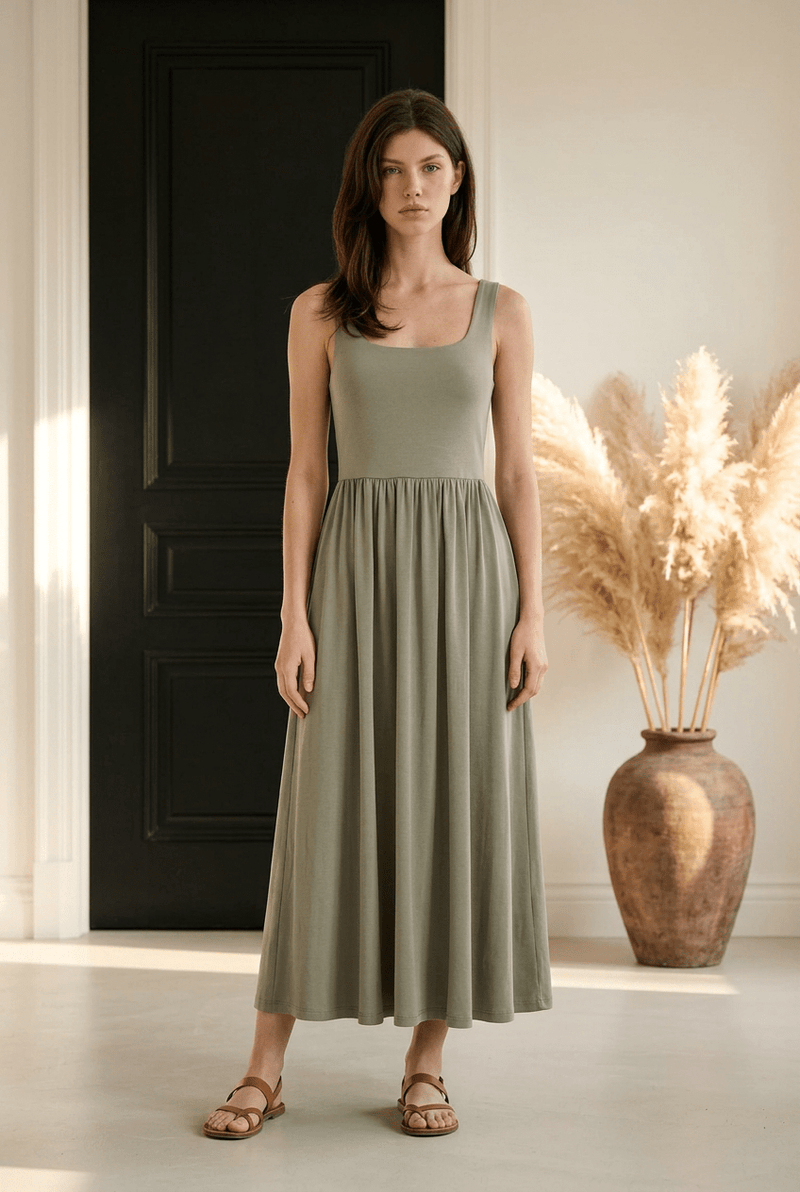 Empire Waist Sleeveless Dress - Chandeliers Boutique ny