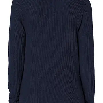Pointelle Wrap Knit Pullover Top