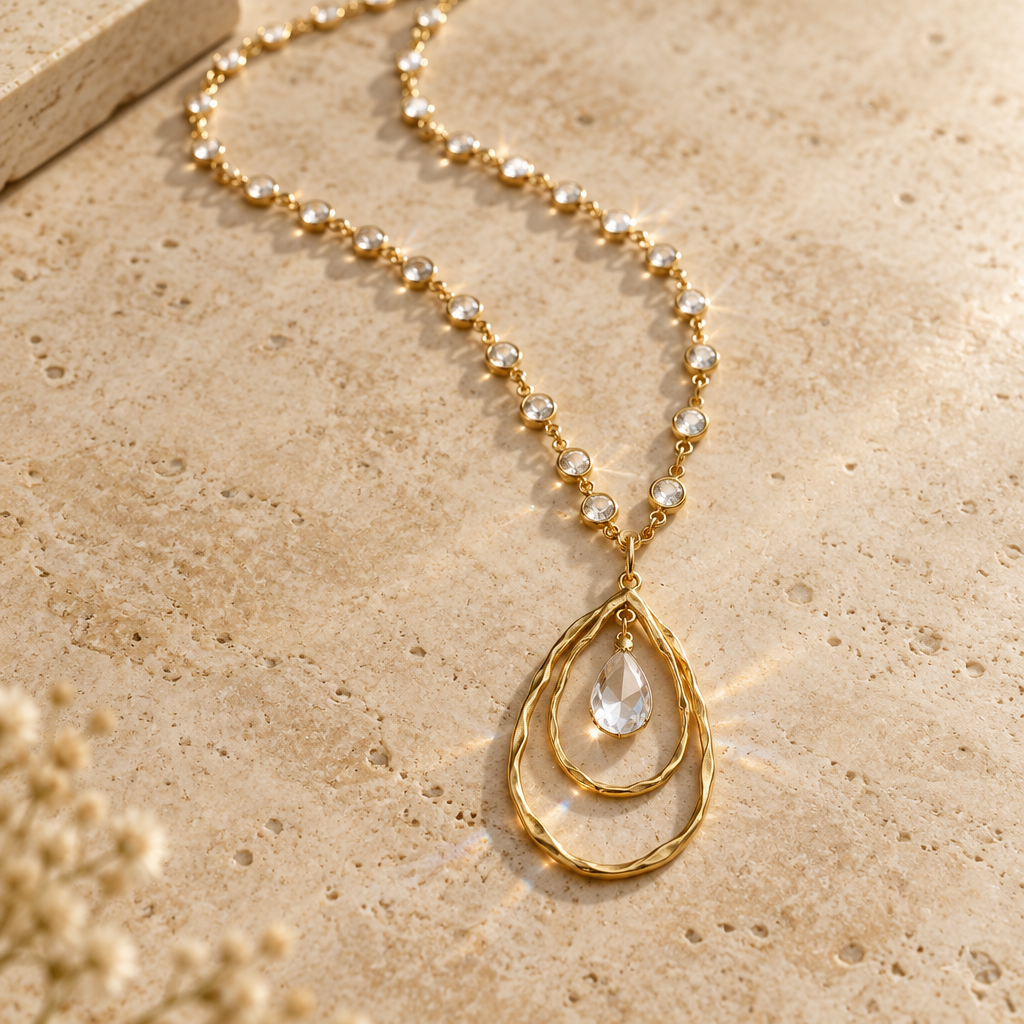 Gem Teardrop Necklace