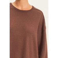Raw Edge Waffle Sweatshirt