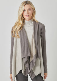 Color Blocked Shawl Cardigan