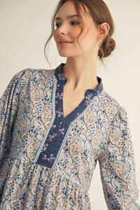 Fabric Mix Match Tiered Dress - Chandeliers Boutique ny