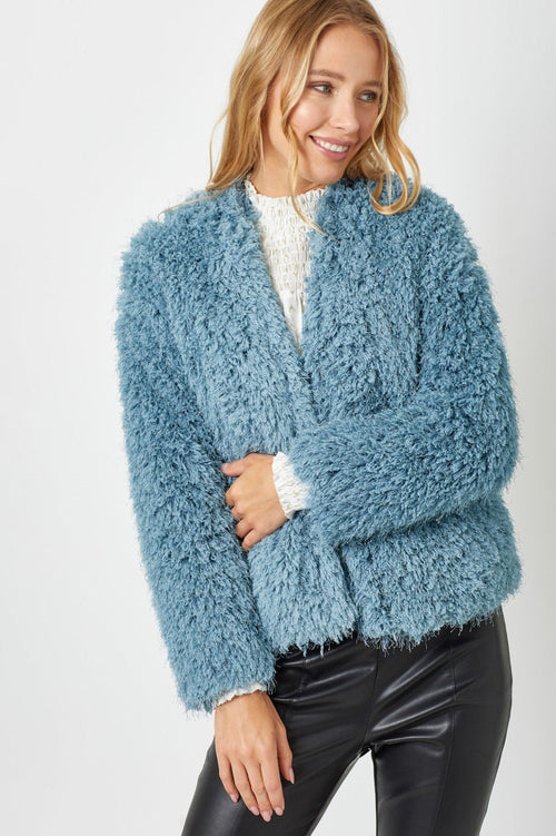 Faux Fur Open Jacket - Chandeliers Boutique ny