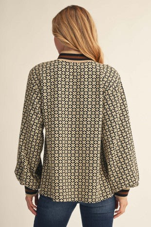 Puff Sleeves Geo Floral Top