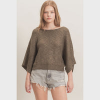 Ribbed Boat Neck Sweater