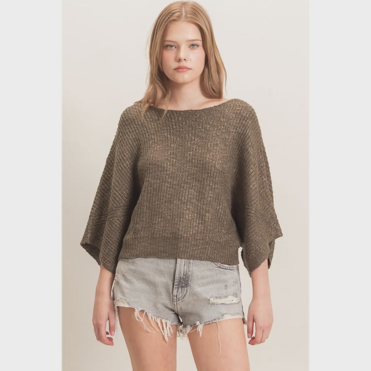Ribbed Boat Neck Sweater