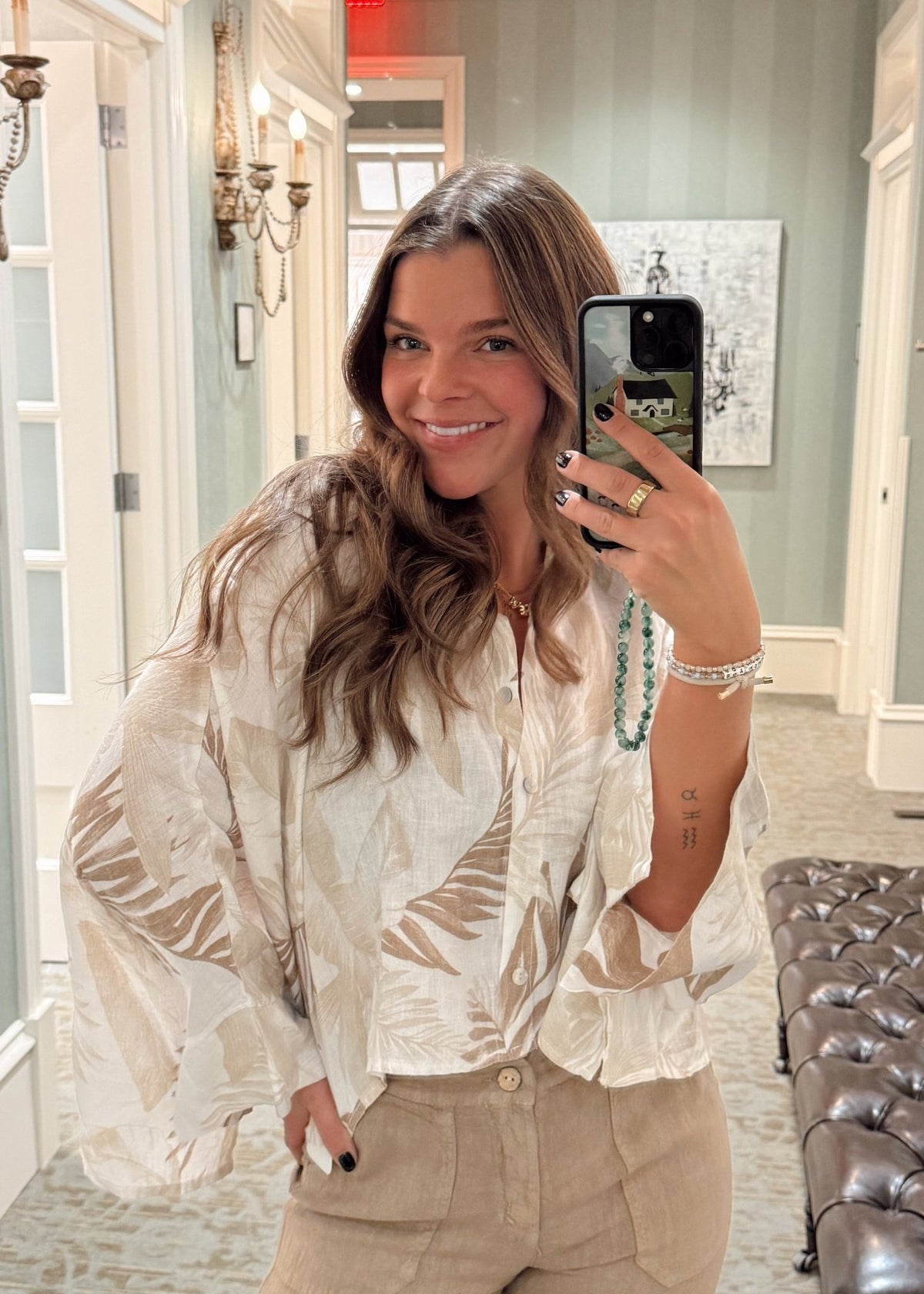 Fern Print Top - Chandeliers Boutique ny