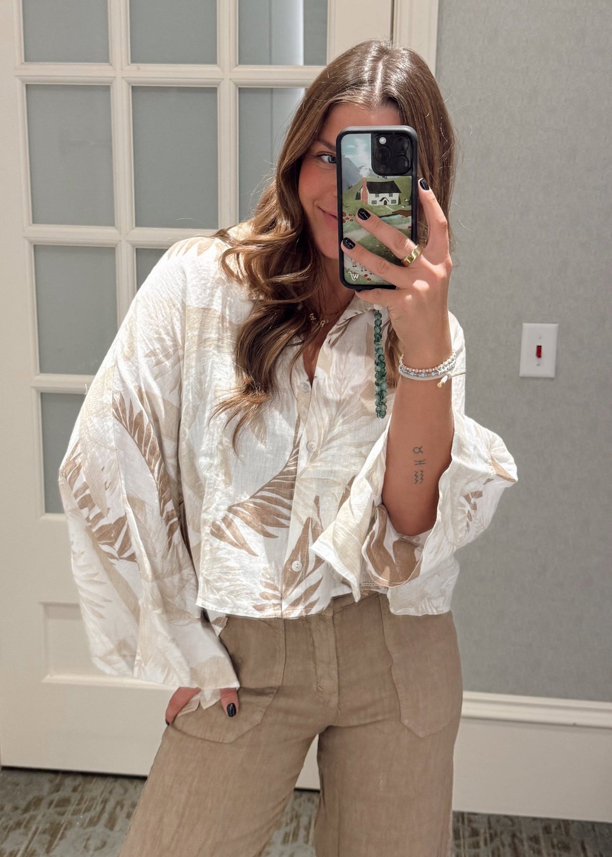 Fern Print Top - Chandeliers Boutique ny