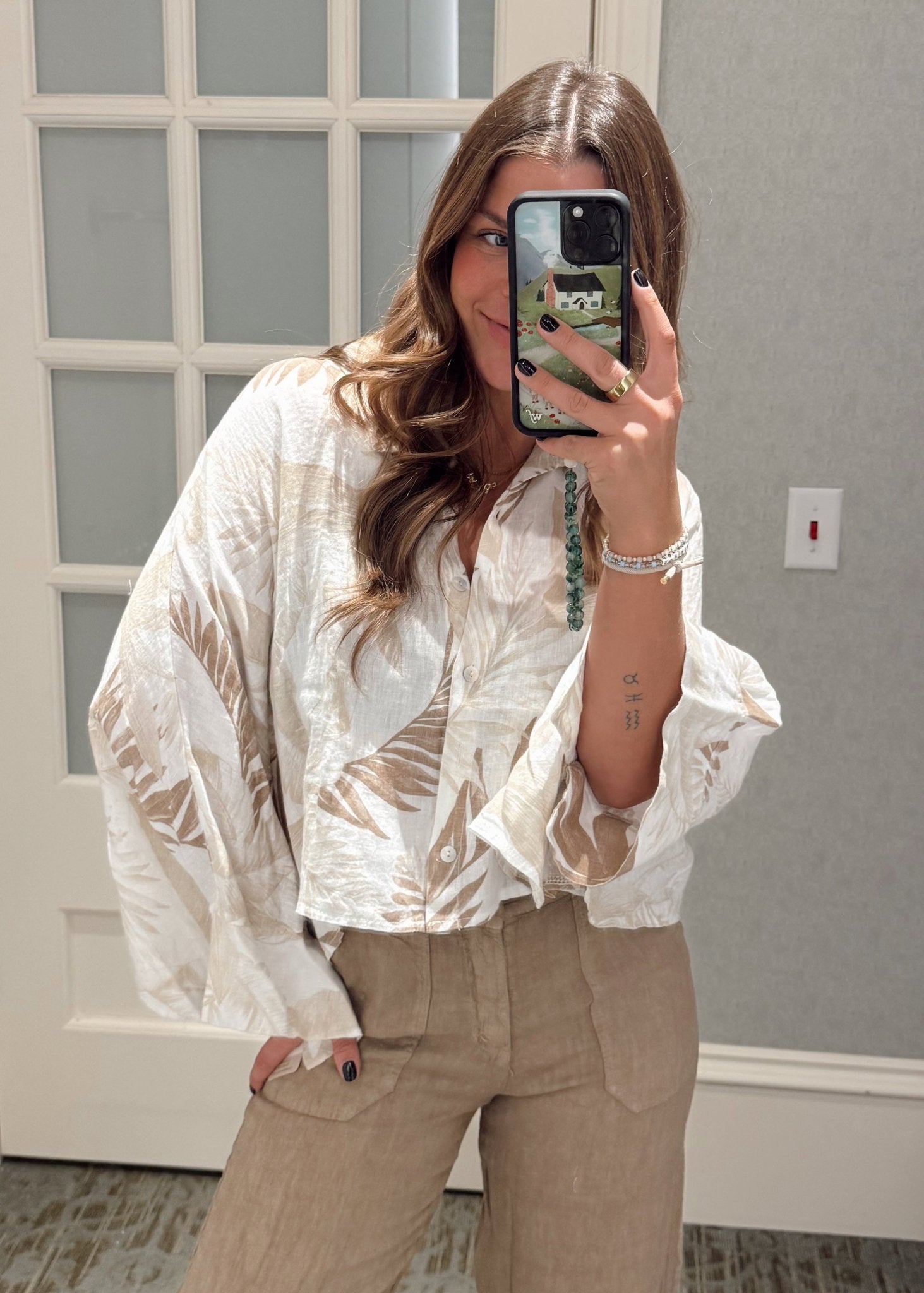 Fern Print Top - Chandeliers Boutique ny