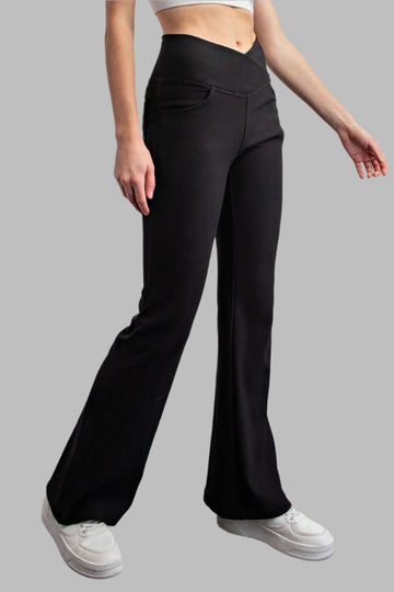 V crossover Waist Flare Pants