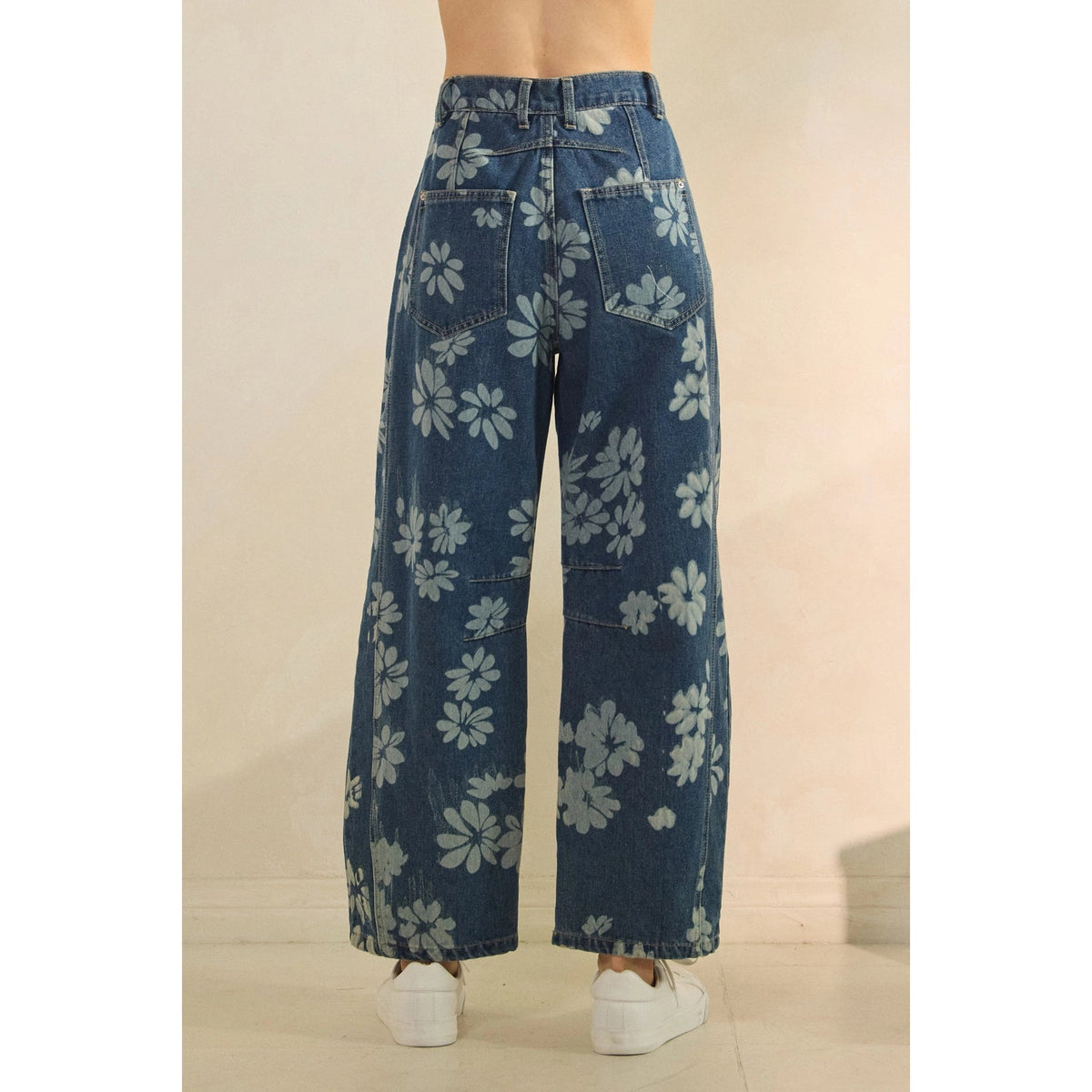 Floral Denim Pants - Chandeliers Boutique ny