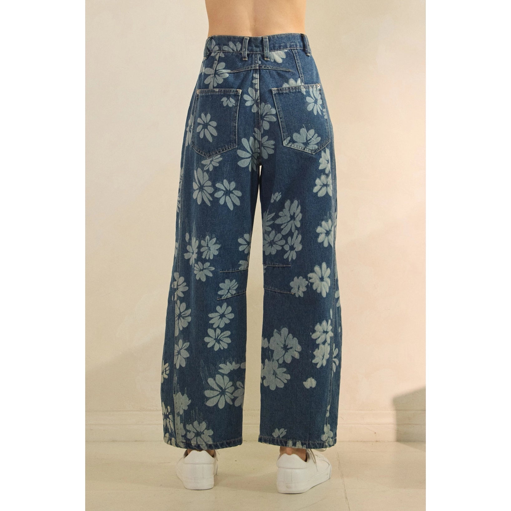 Floral Denim Pants - Chandeliers Boutique ny