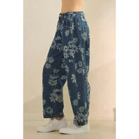 Floral Denim Pants - Chandeliers Boutique ny