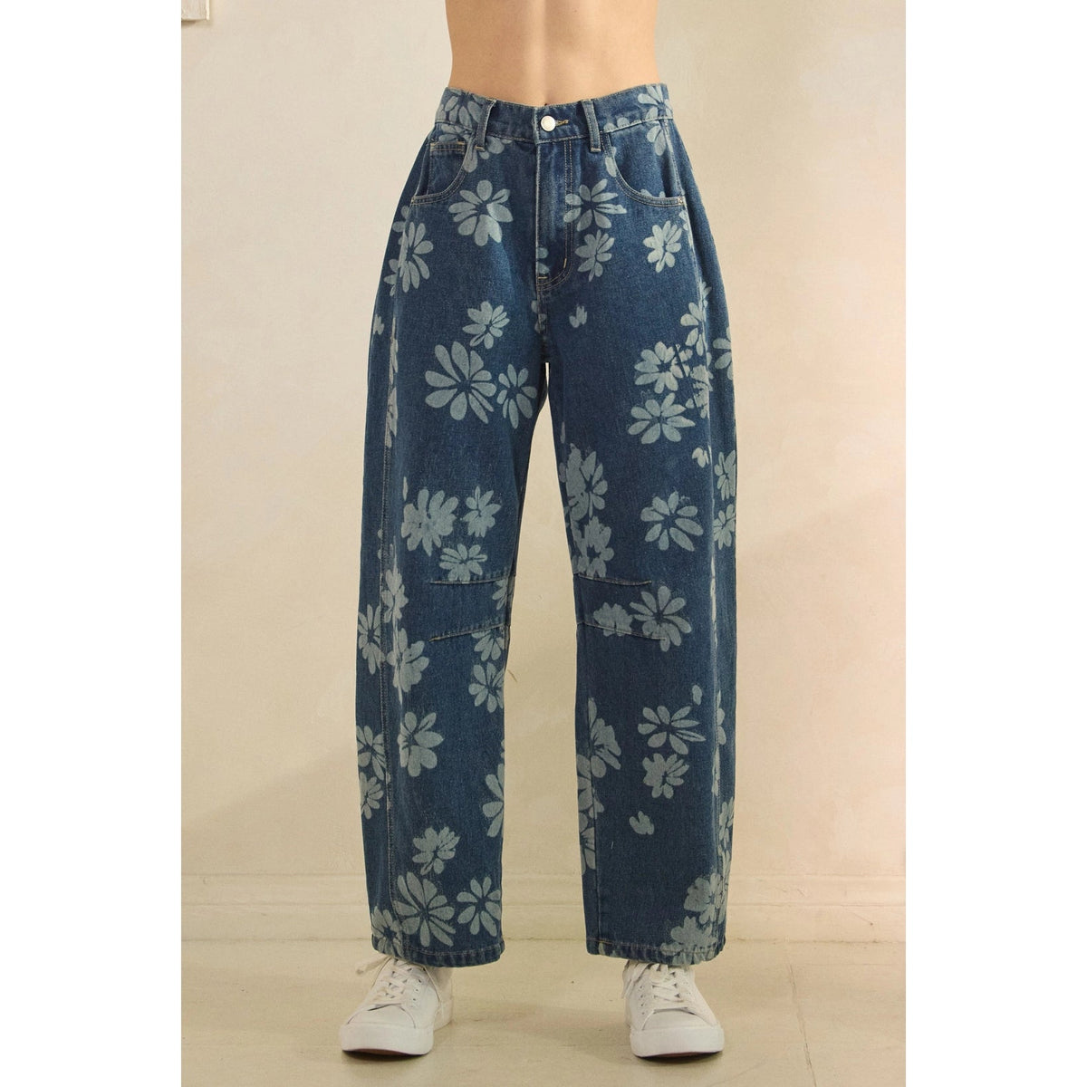 Floral Denim Pants - Chandeliers Boutique ny