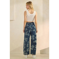 Floral Denim Pants - Chandeliers Boutique ny