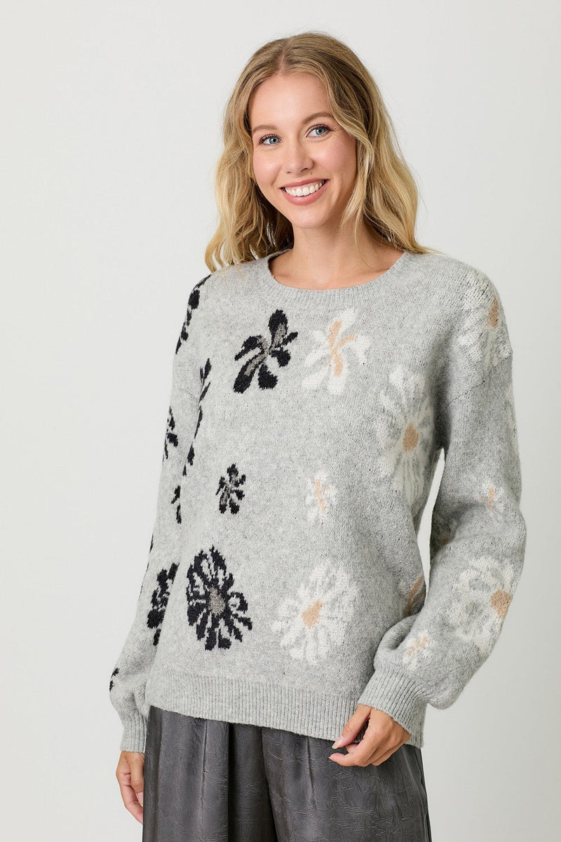 Floral Pullover Sweater - Chandeliers Boutique ny