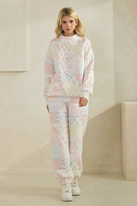 Floral Textured Mock Neck Sweater - Chandeliers Boutique ny