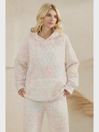 Floral Textured Oversized Hoodie - Chandeliers Boutique ny