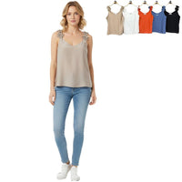 Flower Shoulder Tank - Chandeliers Boutique ny