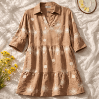 Flowered Shirt Dress - Chandeliers Boutique ny