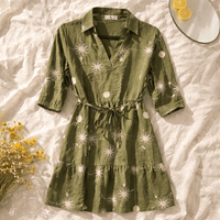 Flowered Shirt Dress - Chandeliers Boutique ny