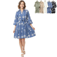 Flowered Shirt Dress - Chandeliers Boutique ny
