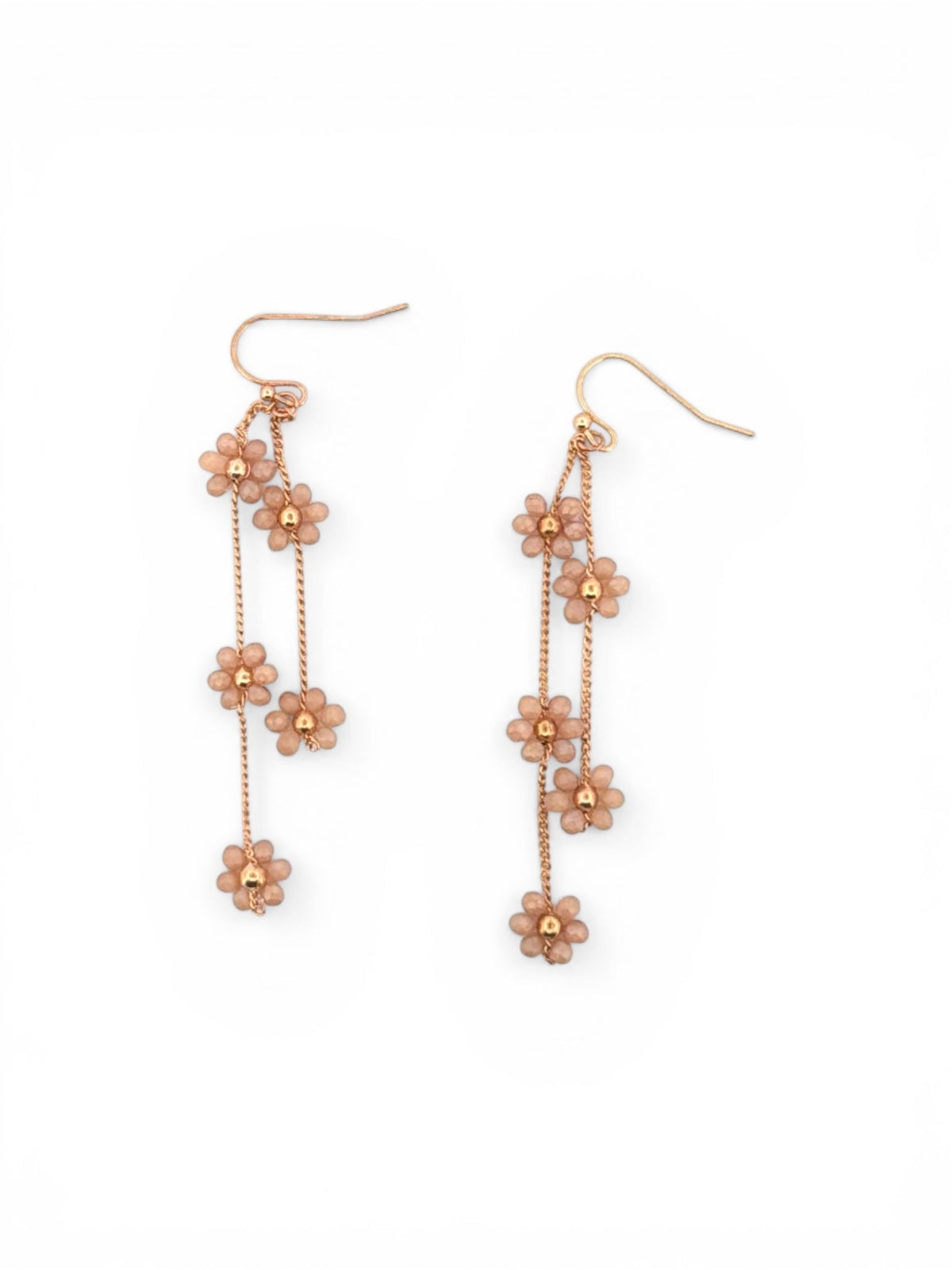 Glass Flower and Chain Earring - Chandeliers Boutique ny