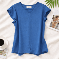 Half Ruffle Sleeve Top - Chandeliers Boutique ny
