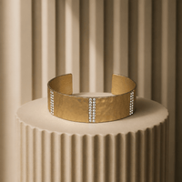 Hammered Cuff Pavé Rhinestone - Chandeliers Boutique ny