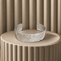 Hammered Cuff Pavé Rhinestone - Chandeliers Boutique ny