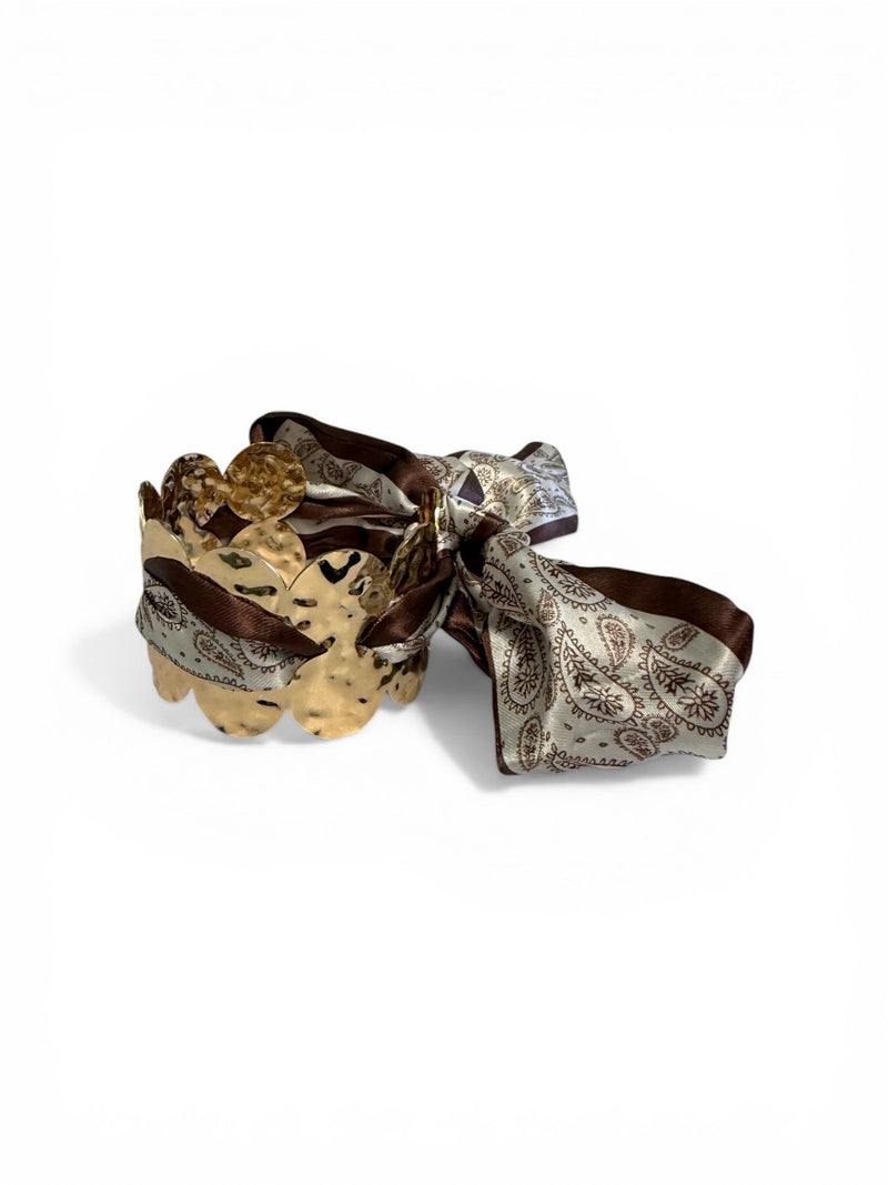 Hammered Cuff Scarf Bracelet - Chandeliers Boutique ny