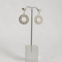 Hammered w/ CZ Post Earring - Chandeliers Boutique ny