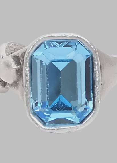 Handmade Blue Crystal Brass Ring - Chandeliers Boutique ny